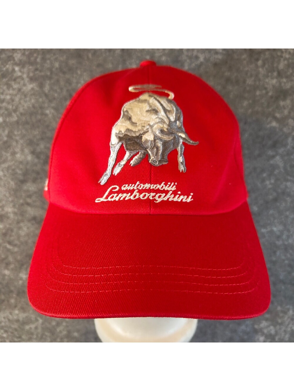 Automobili Lamborghini Red Hat Cap Bull Logo Santagata Bolognese 1963